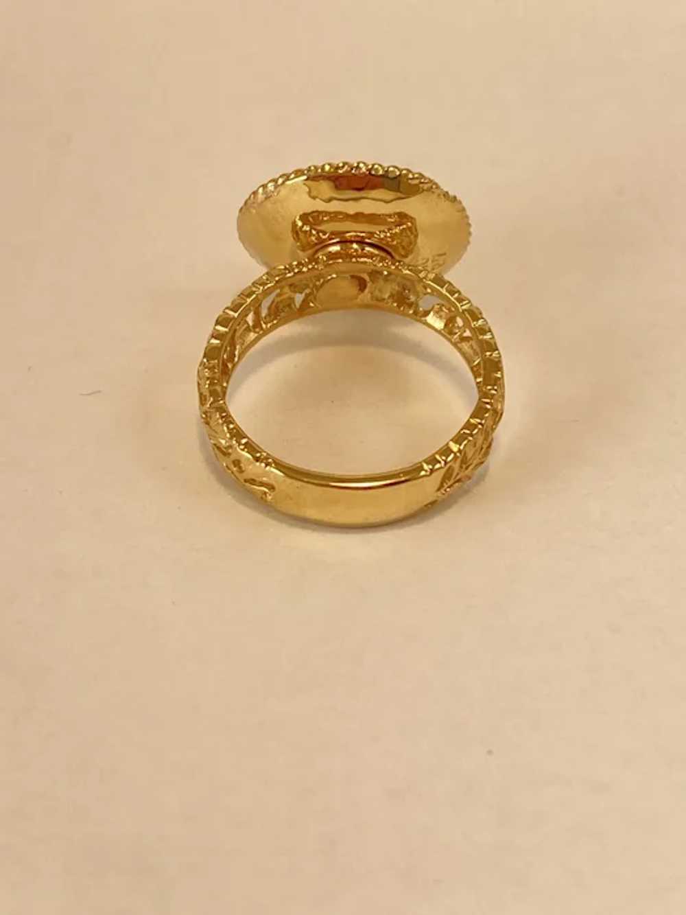 Original 14k Gold Handcrafted Ring Mexican Sombre… - image 6