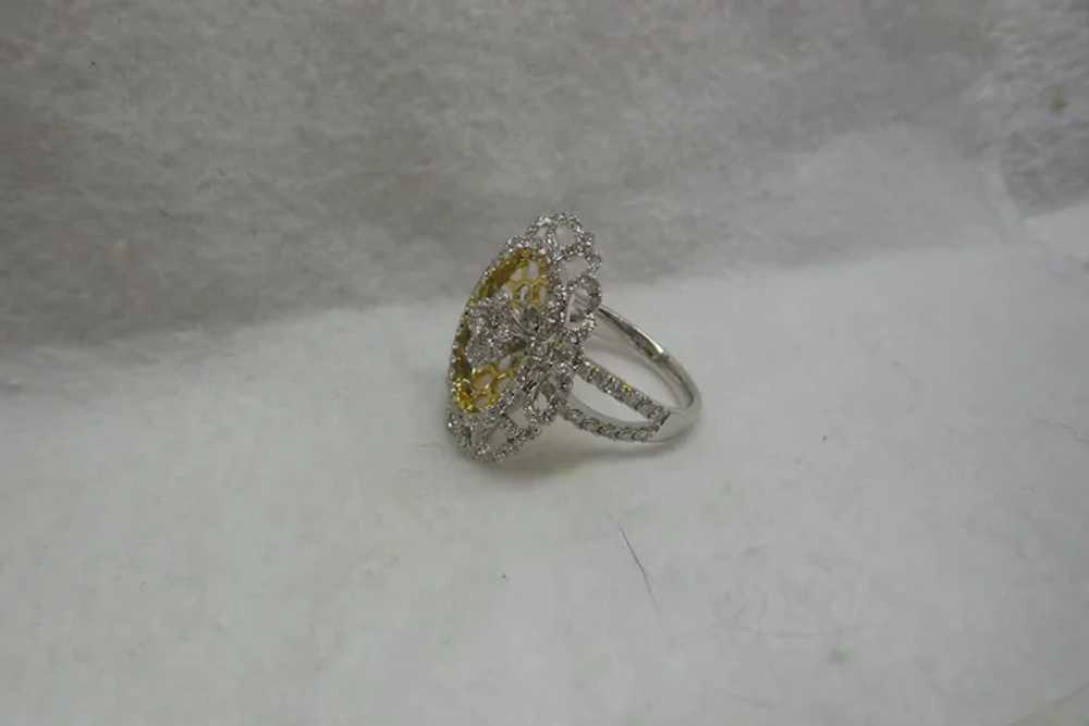 Lovely Solid 18kt Filigree Diamond Cocktail Ring,… - image 7