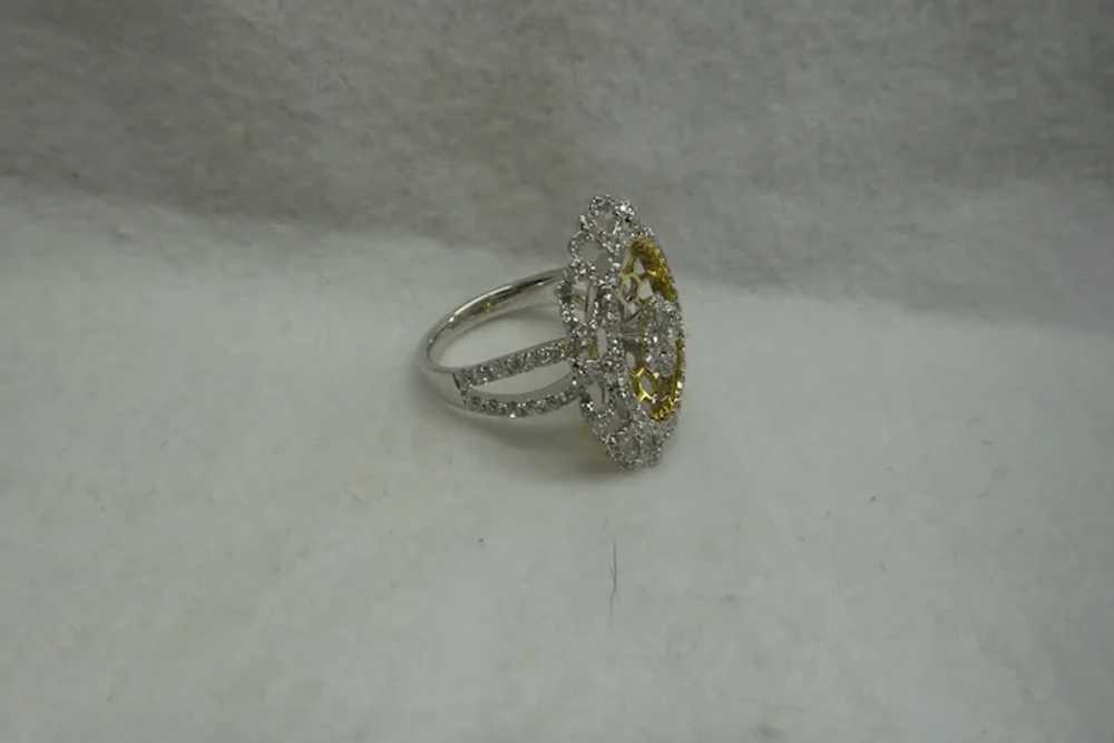 Lovely Solid 18kt Filigree Diamond Cocktail Ring,… - image 8