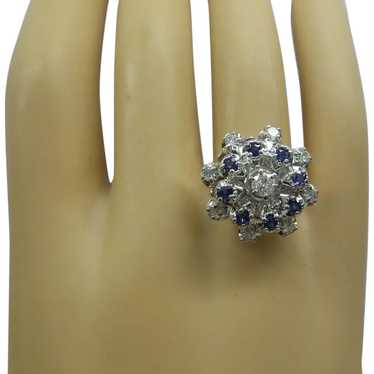 1960's Solid 14kt White Gold Natural Diamond and … - image 1