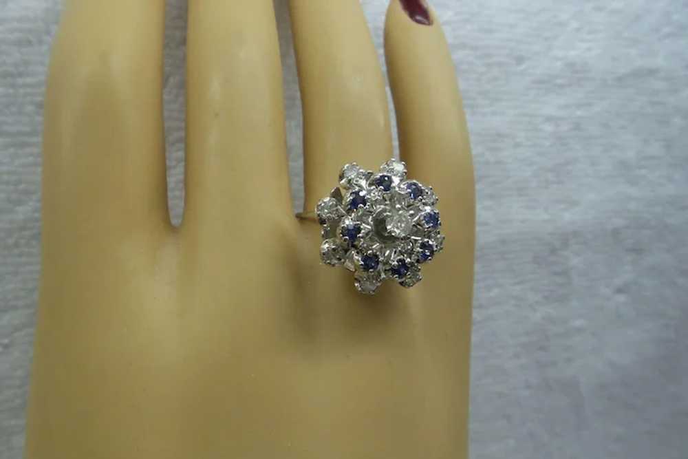 1960's Solid 14kt White Gold Natural Diamond and … - image 2