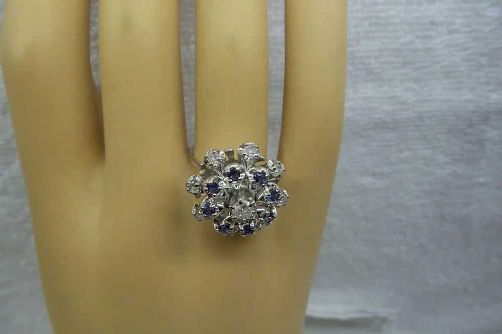 1960's Solid 14kt White Gold Natural Diamond and … - image 3