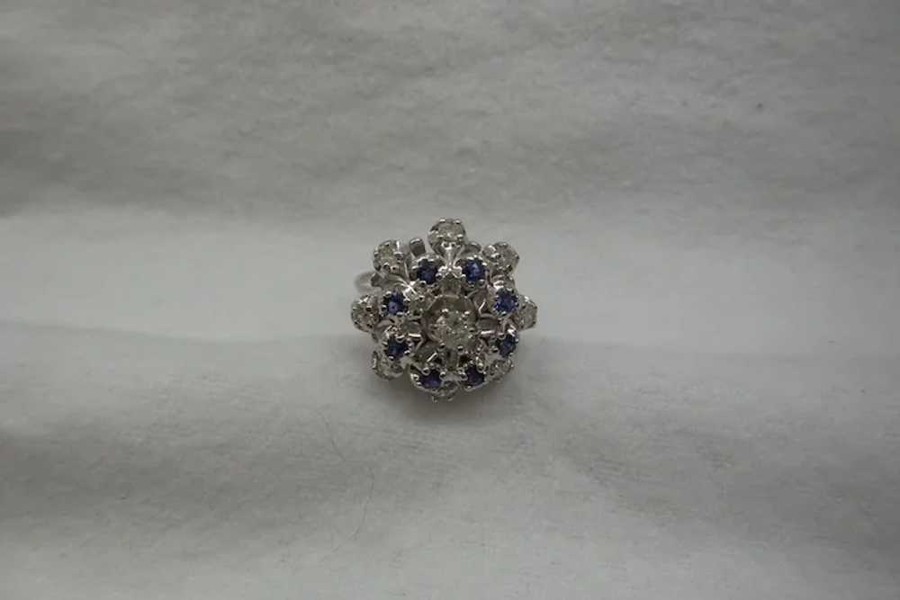 1960's Solid 14kt White Gold Natural Diamond and … - image 4