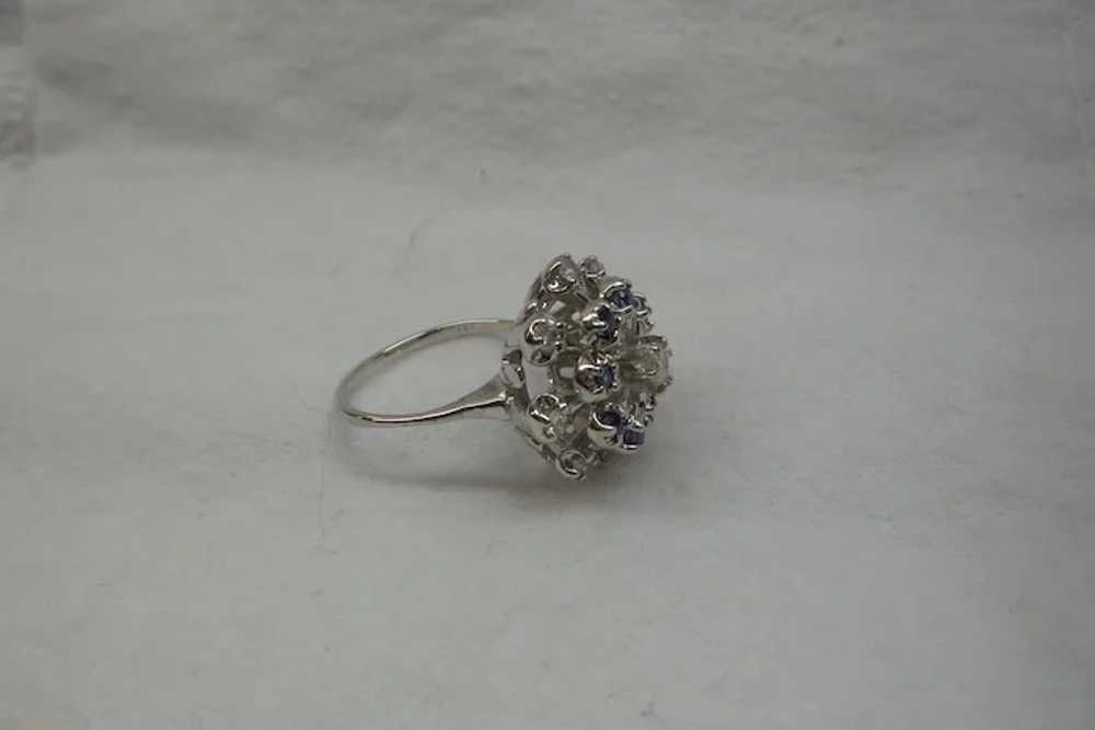 1960's Solid 14kt White Gold Natural Diamond and … - image 5