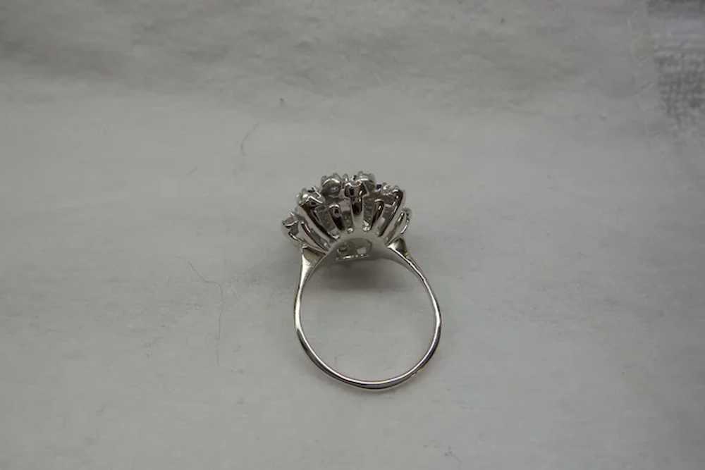 1960's Solid 14kt White Gold Natural Diamond and … - image 6