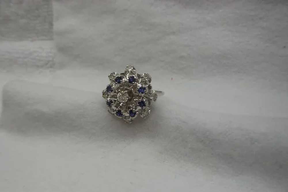 1960's Solid 14kt White Gold Natural Diamond and … - image 7