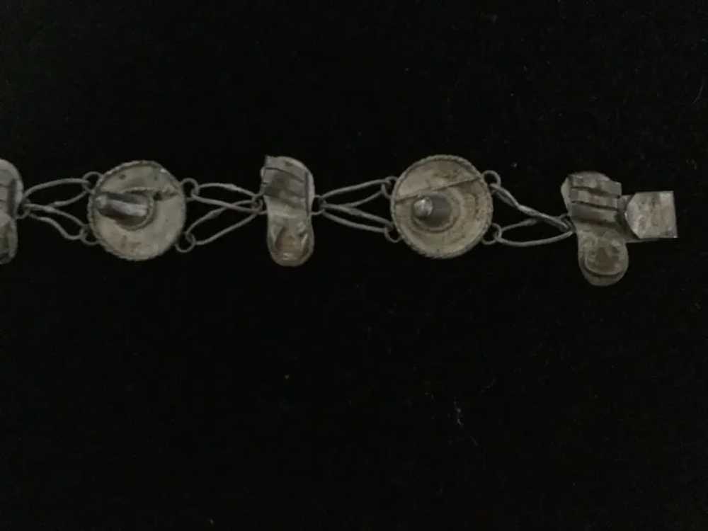 Early Mexican Silver Sombrero & Sandals Link Brac… - image 7