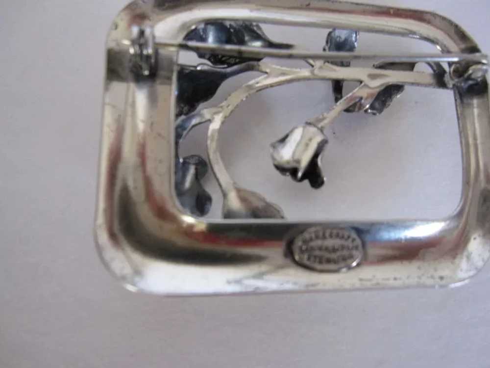 Vintage Danecraft Sterling Silver Flower Pin 13 g… - image 2
