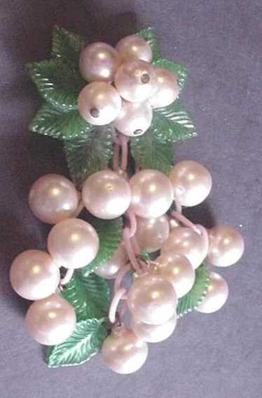 Vintage Large Bauble / Faux Pearl Dangle Pin - image 1