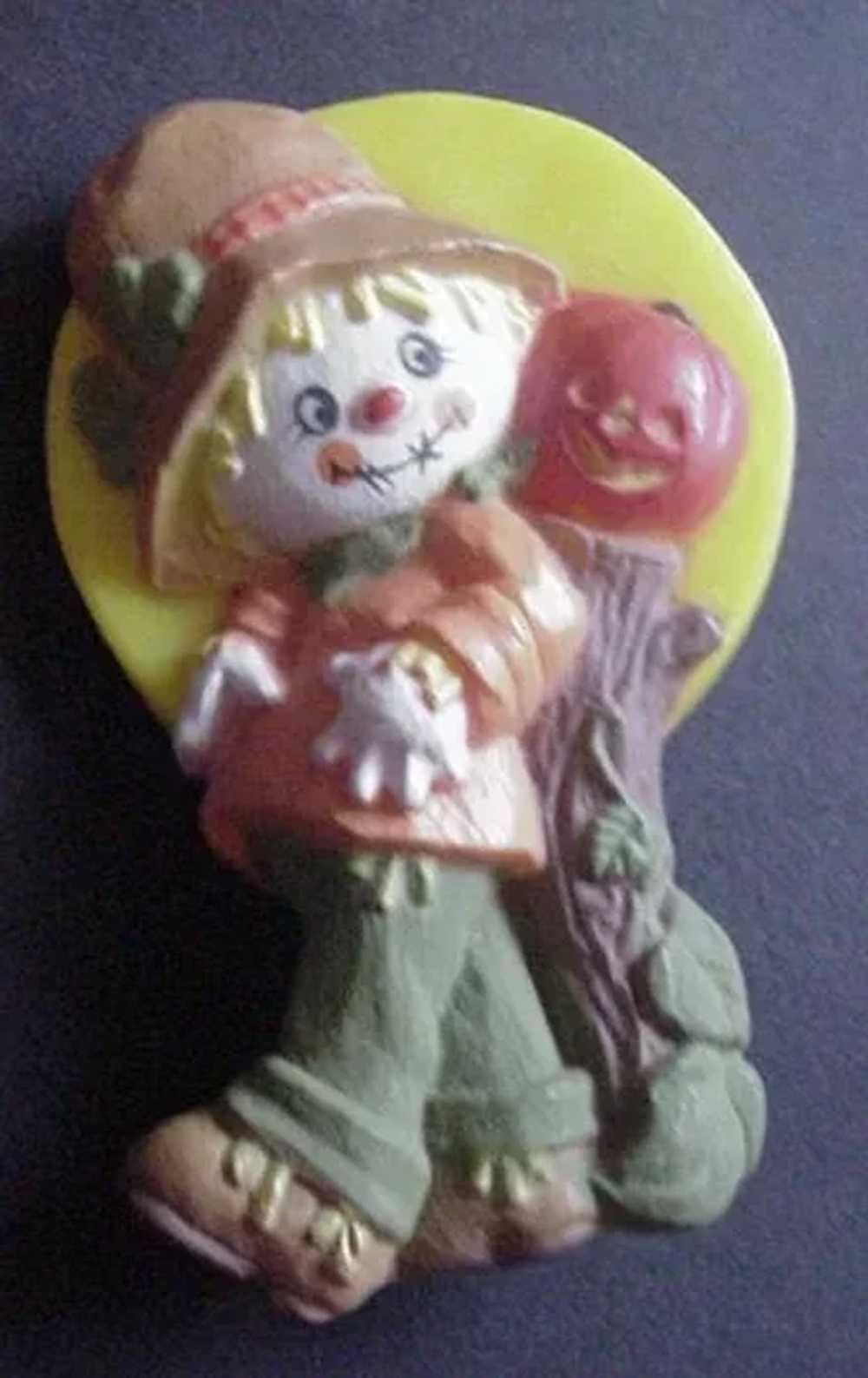 Vintage Plastic Scarecrow Pin - image 1