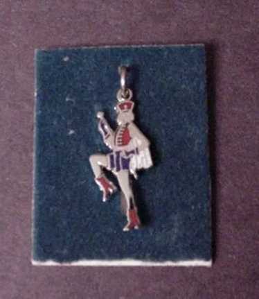 Vintage Enameled Sterling Silver Majorette Charm