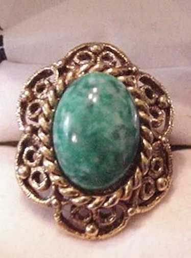 Green Art Glass Ring