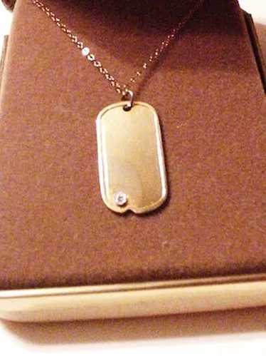 Old Stock Dog Tag Pendant Necklace