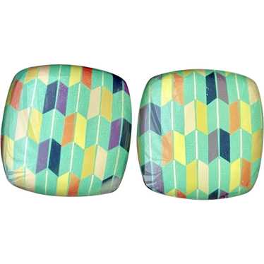 Super Groovy 60's Lucite Post Earrings - image 1