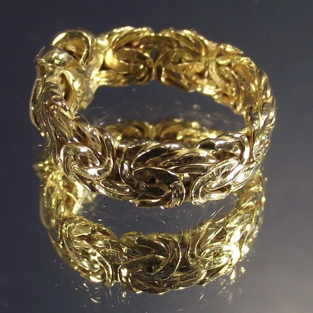 14 Karat Gold Byzantine Ring With Diamonds - image 2