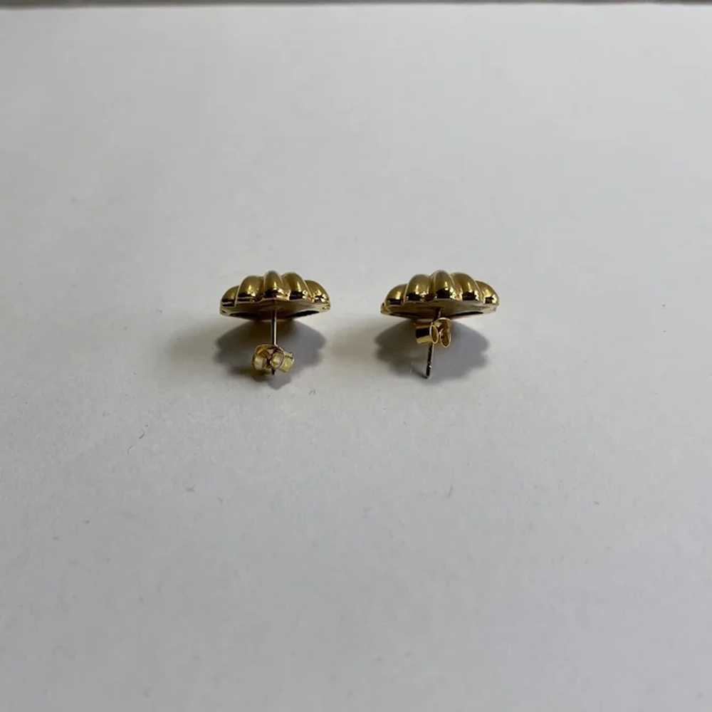Vintage Monet Scallop Shell Earring Studs - image 2