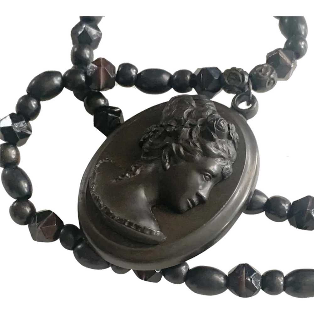 Victorian Mourning Cameo necklace - image 1