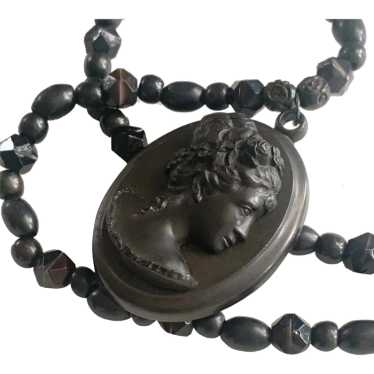 Victorian Mourning Cameo necklace - image 1