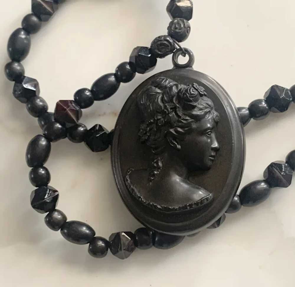 Victorian Mourning Cameo necklace - image 2