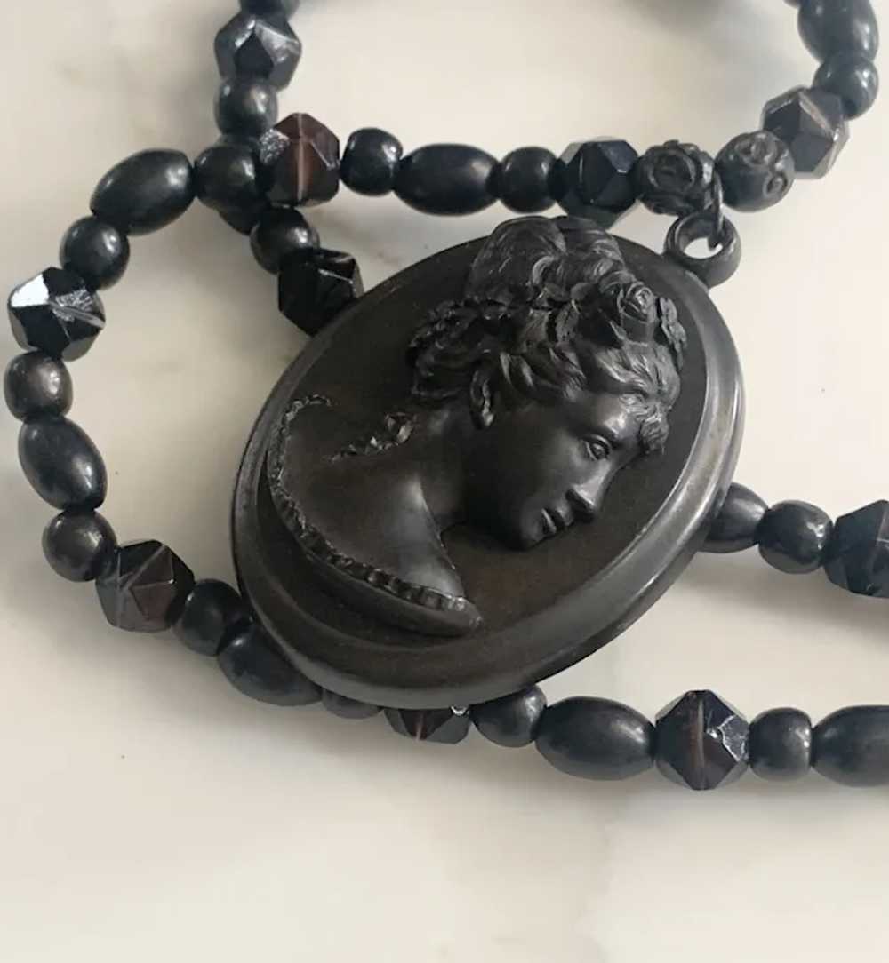 Victorian Mourning Cameo necklace - image 3