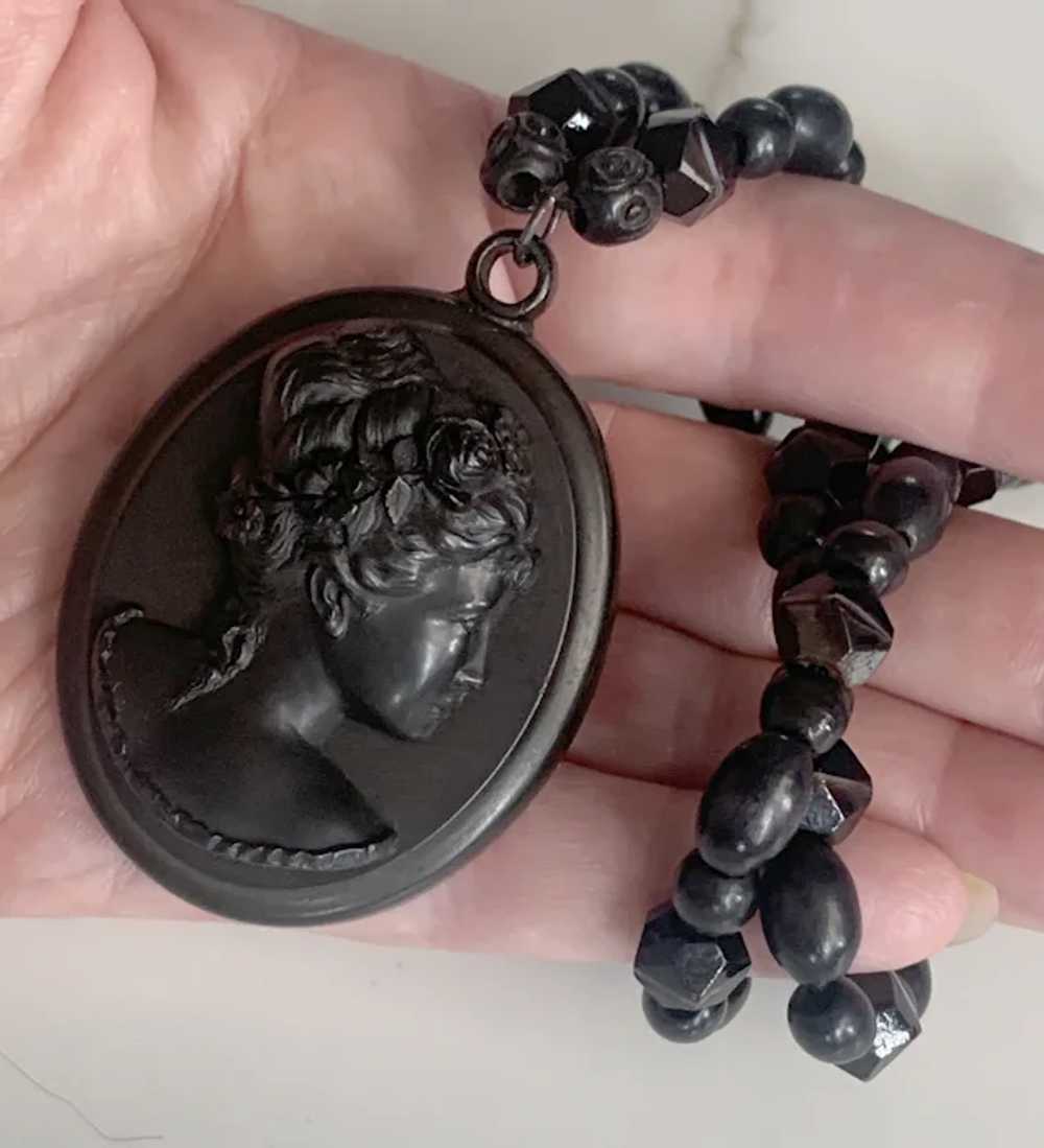 Victorian Mourning Cameo necklace - image 4