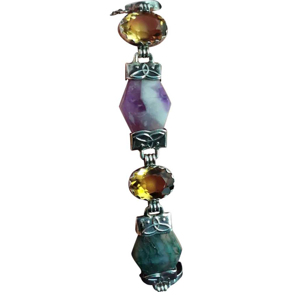 Victorian Scottish Agate and Citrine bracelet, St… - image 1