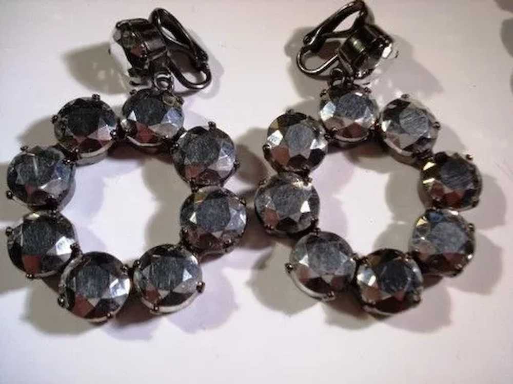 Awesome Silver Mirrored/Hematite Necklace & Earri… - image 3