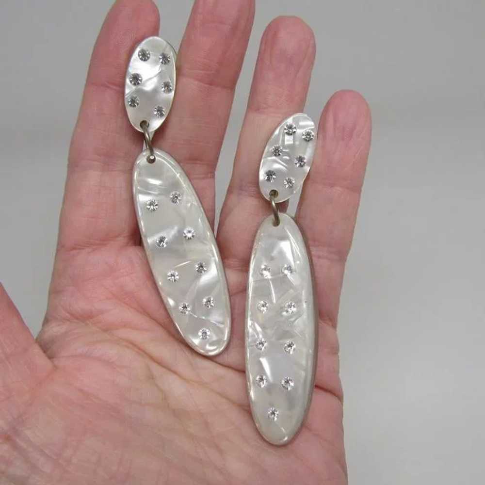 Wonderful Designer Quality Lucite Earrings - image 4