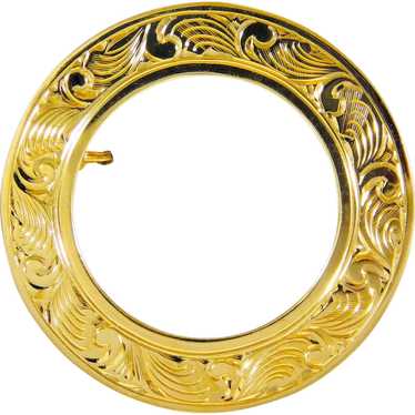 14k Gold Circular Brooch