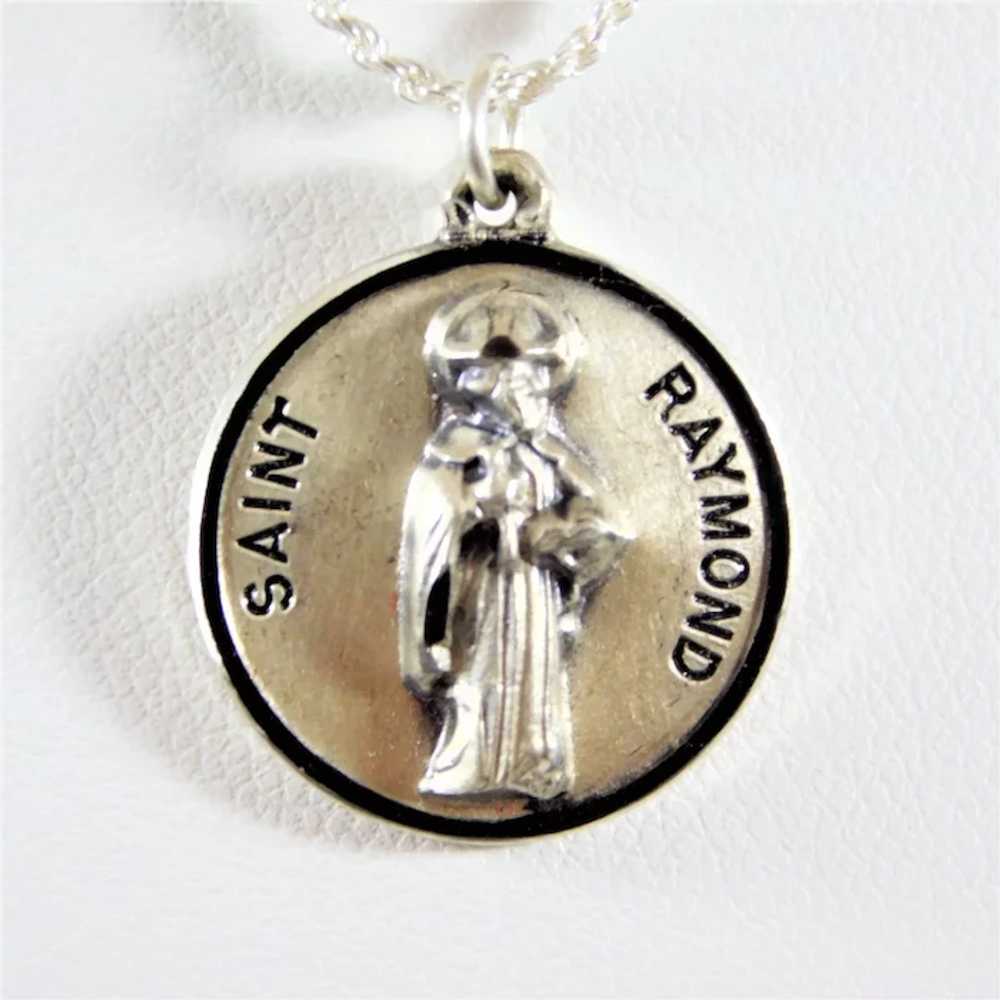 Vintage Sterling Silver Saint Raymond’s Pendant - image 3