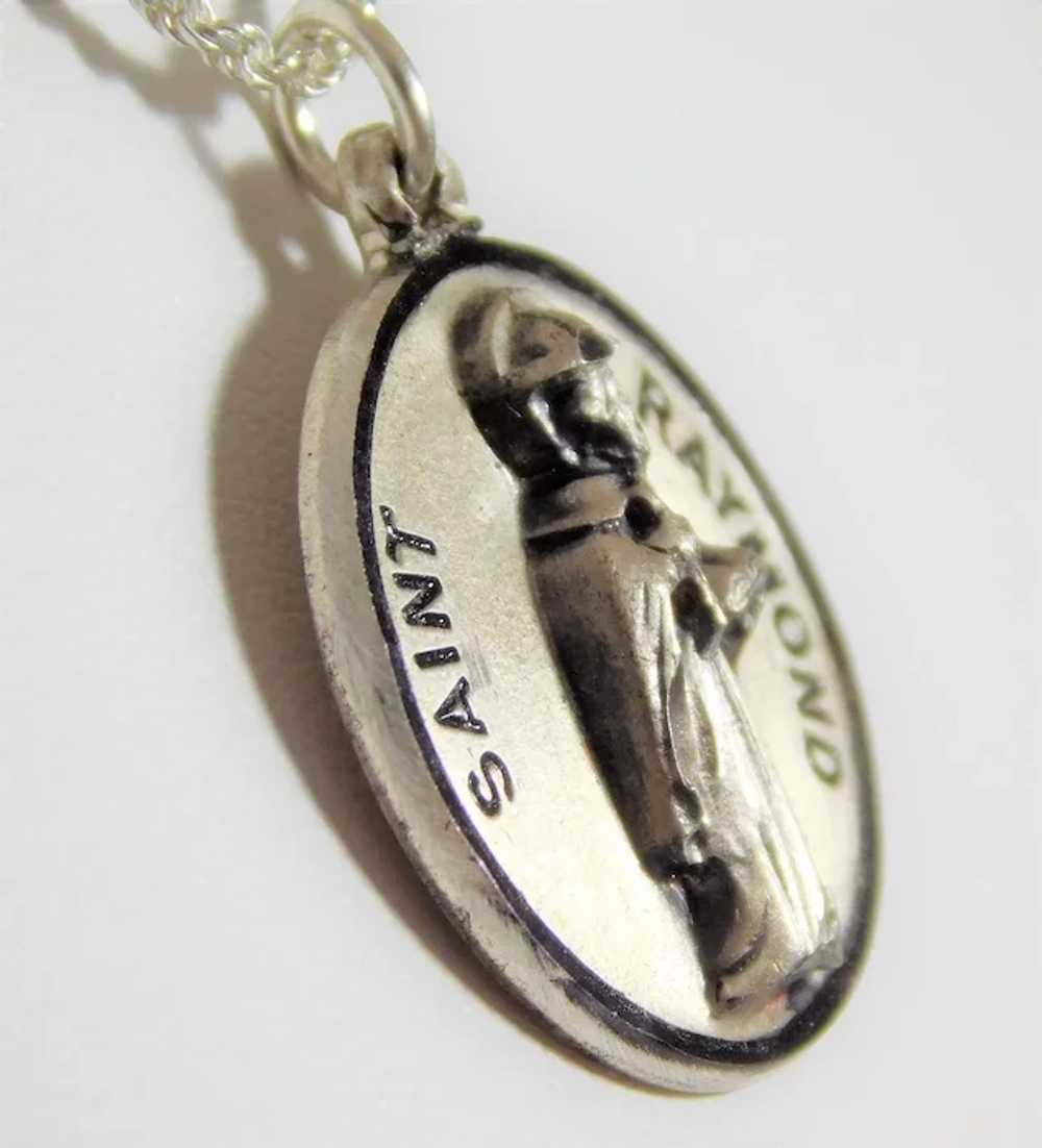 Vintage Sterling Silver Saint Raymond’s Pendant - image 4