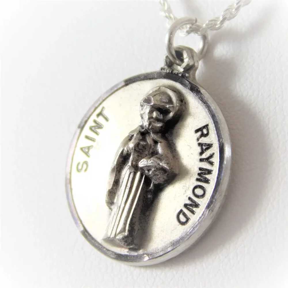 Vintage Sterling Silver Saint Raymond’s Pendant - image 5