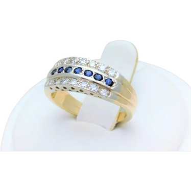 Vintage 10k Two-Tone Sapphire Ring