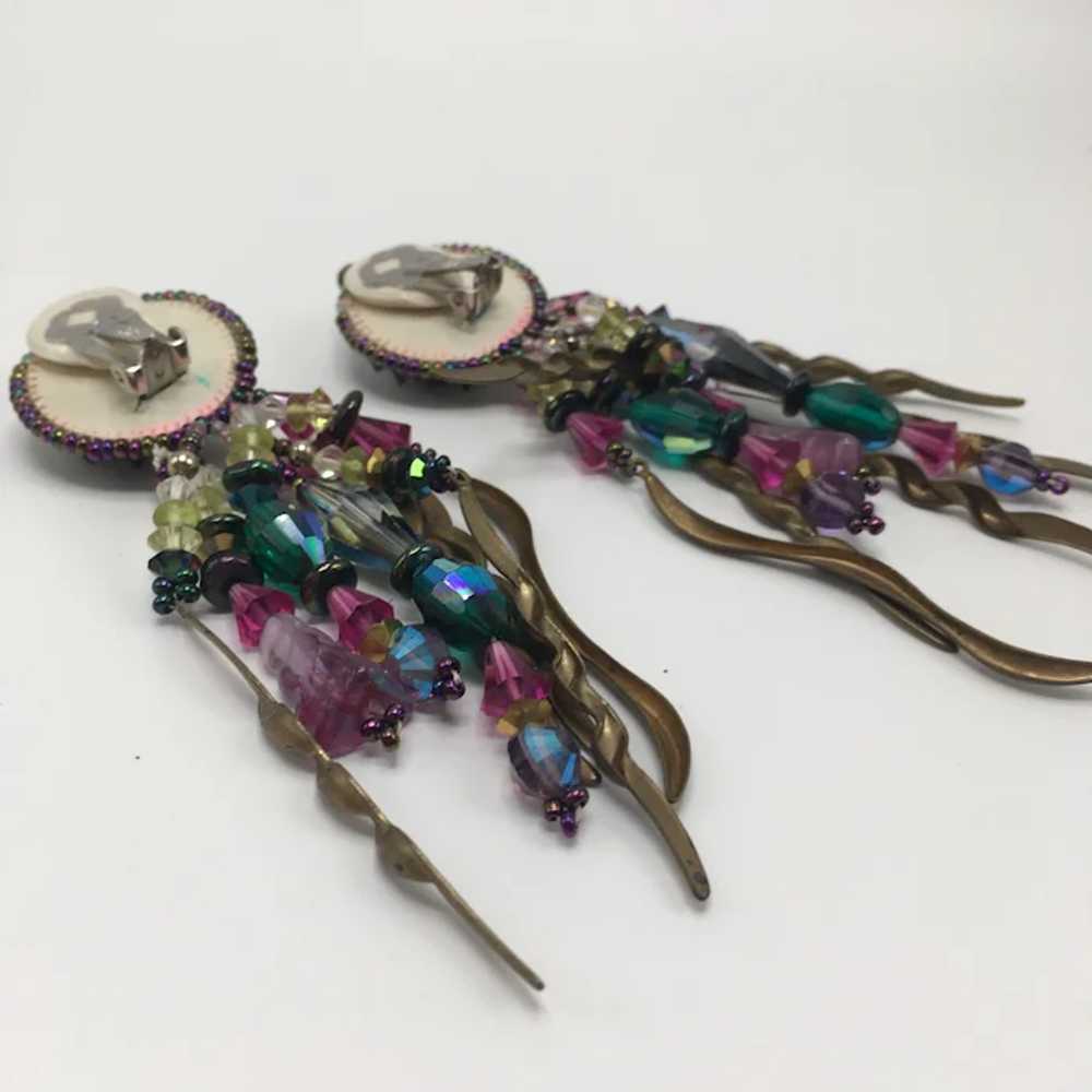 Chipita Joan Eagle Seed Bead Long Purple and Gree… - image 2