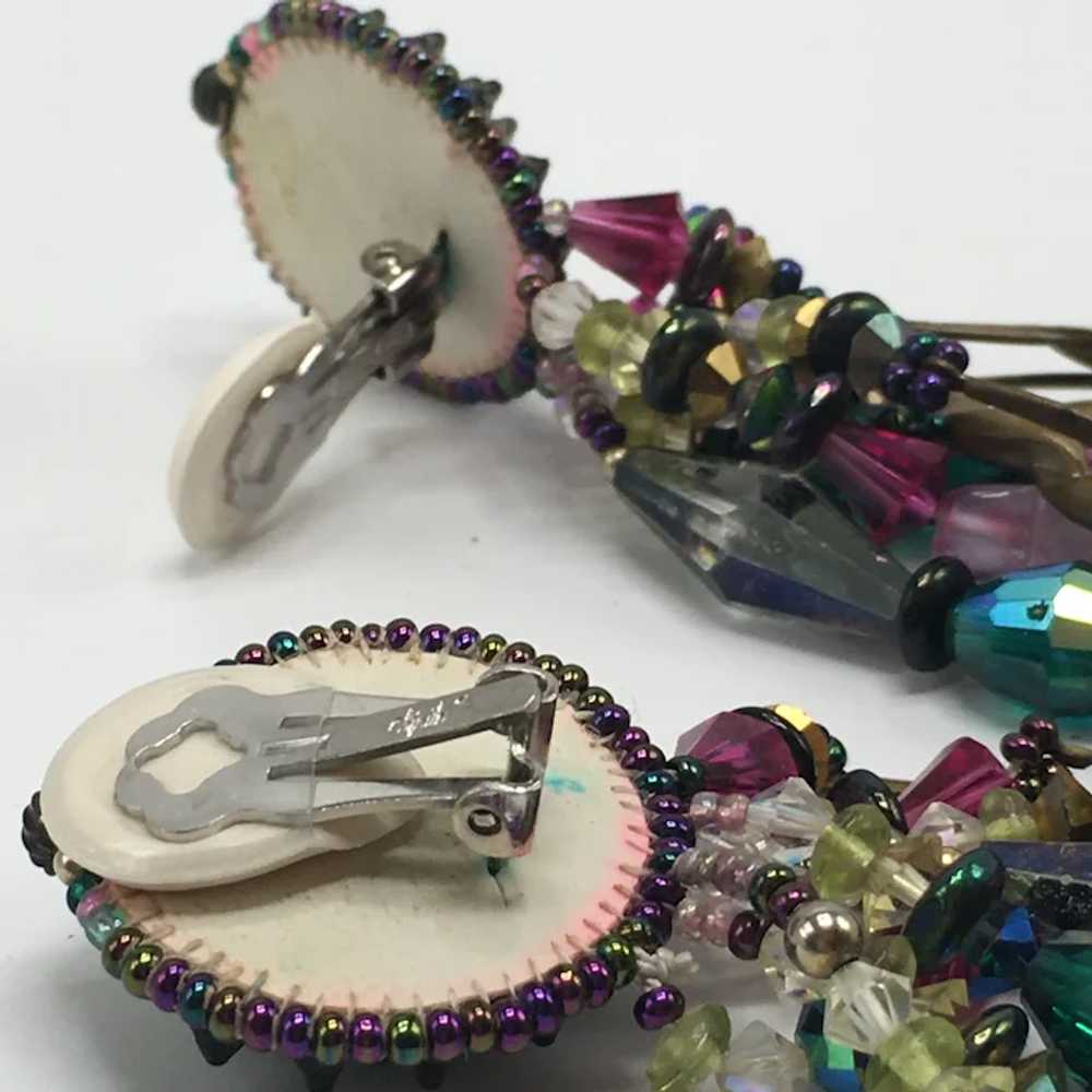 Chipita Joan Eagle Seed Bead Long Purple and Gree… - image 3