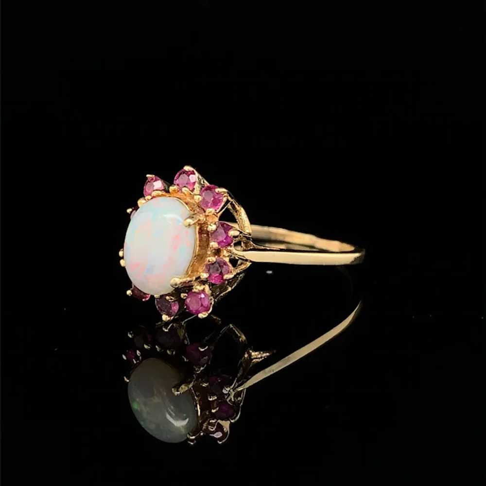 Vintage 14K Yellow Gold Natural Opal and Syntheti… - image 2
