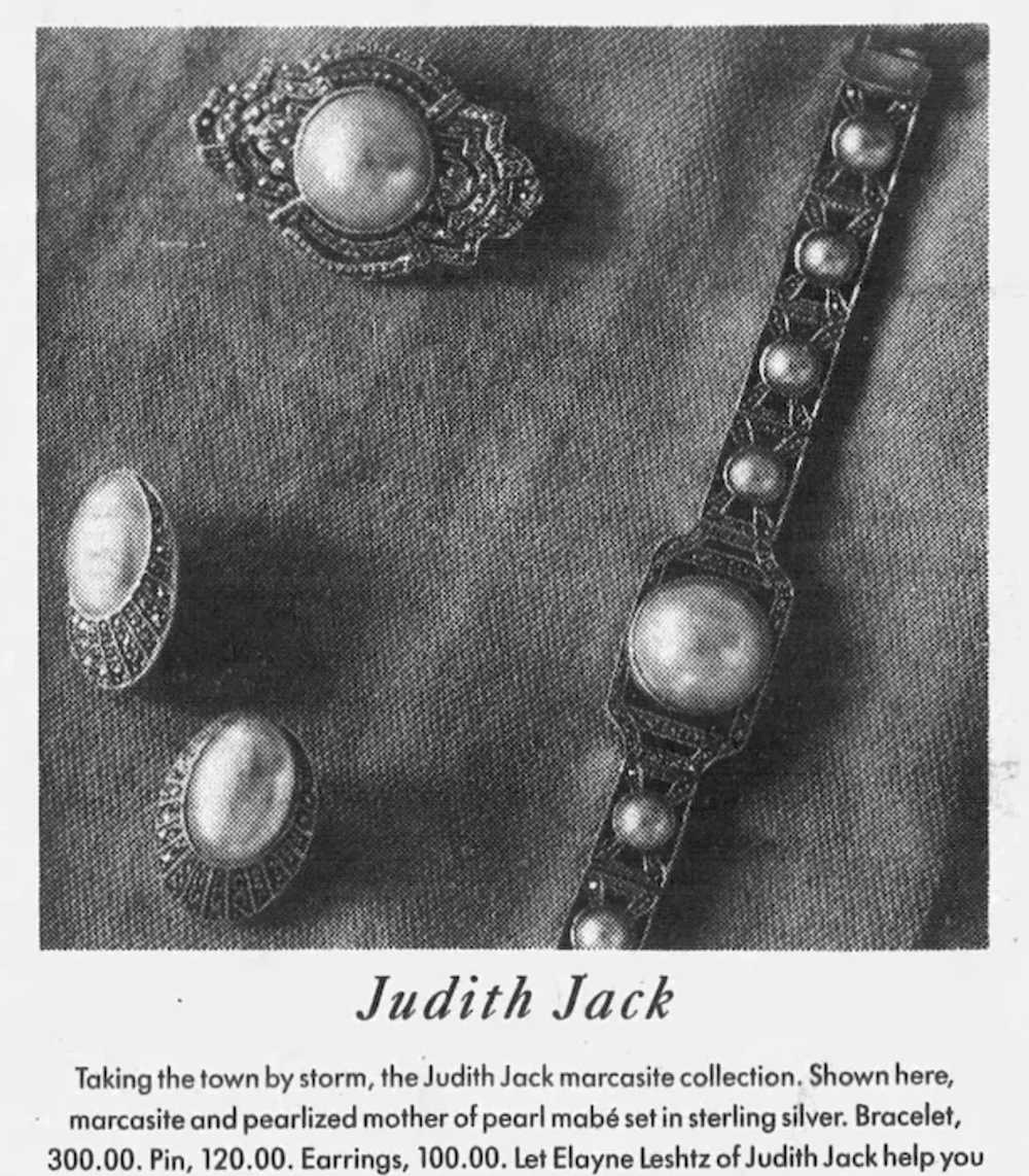 Vintage 80s Judith Jack Sterling Marcasite & Moth… - image 4