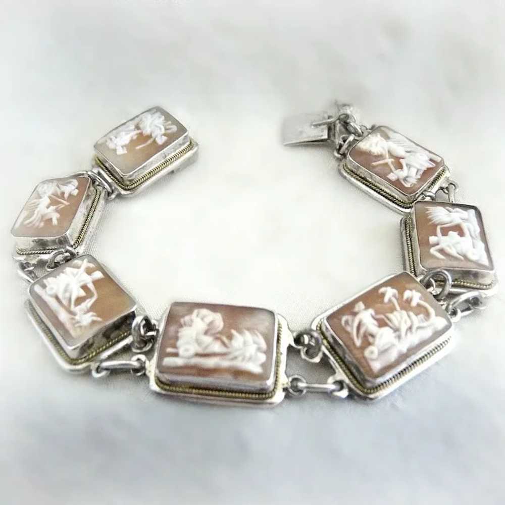 Italian silver cameo bracelet seven days of the w… - image 2