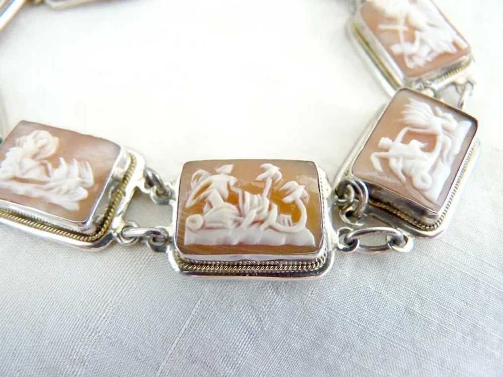 Italian silver cameo bracelet seven days of the w… - image 4