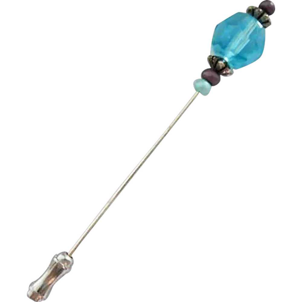 GORGEOUS Czech Art Glass Stick Pin,  RARE 1950's … - image 1