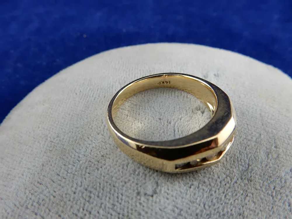 14 Karat Mens Yellow Gold Diamond Wedding Band - image 4