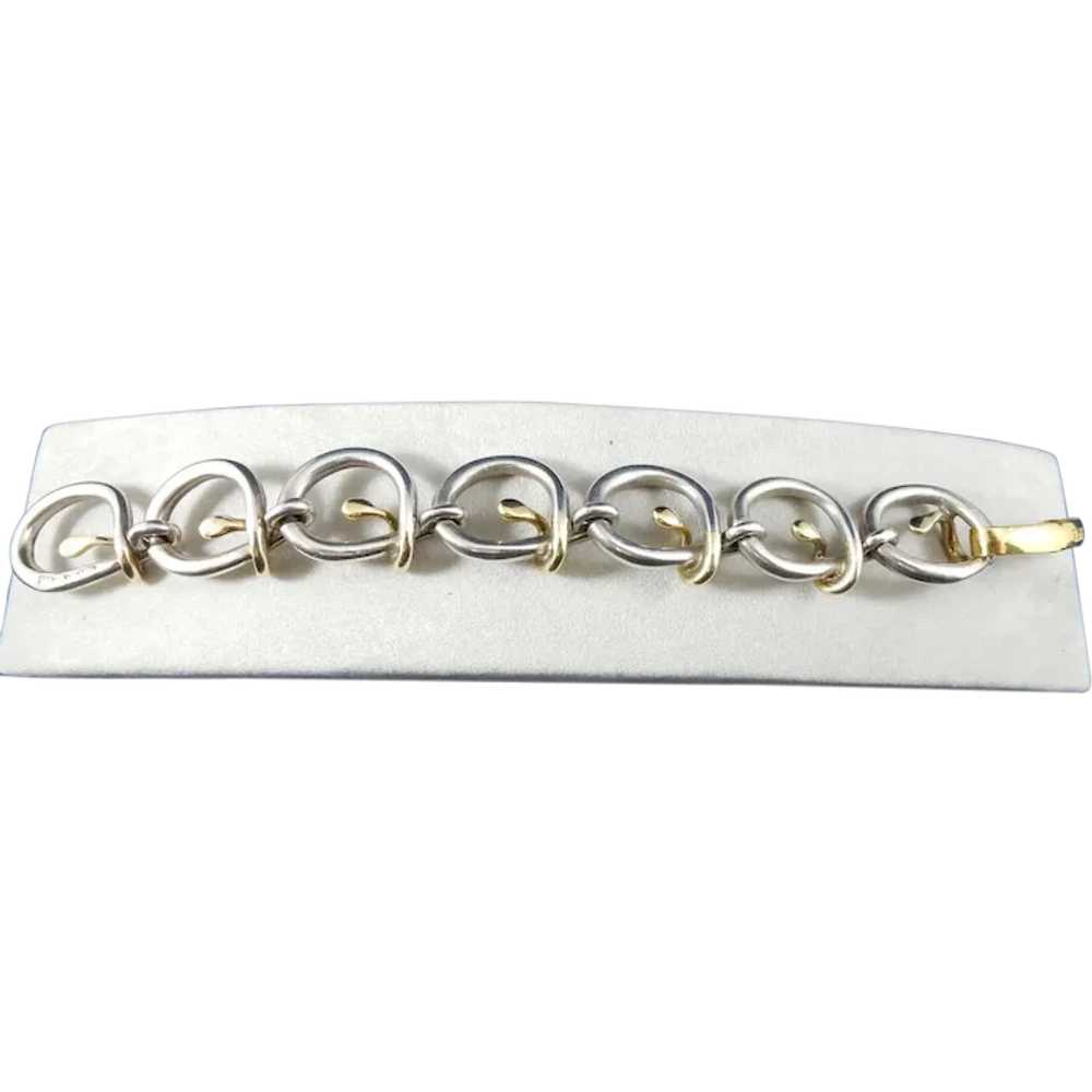 Vintage Sterling Silver and 14 Karat Bracelet - image 1