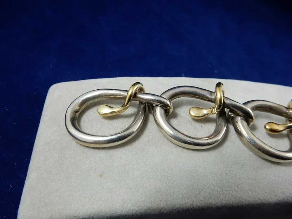 Vintage Sterling Silver and 14 Karat Bracelet - image 6