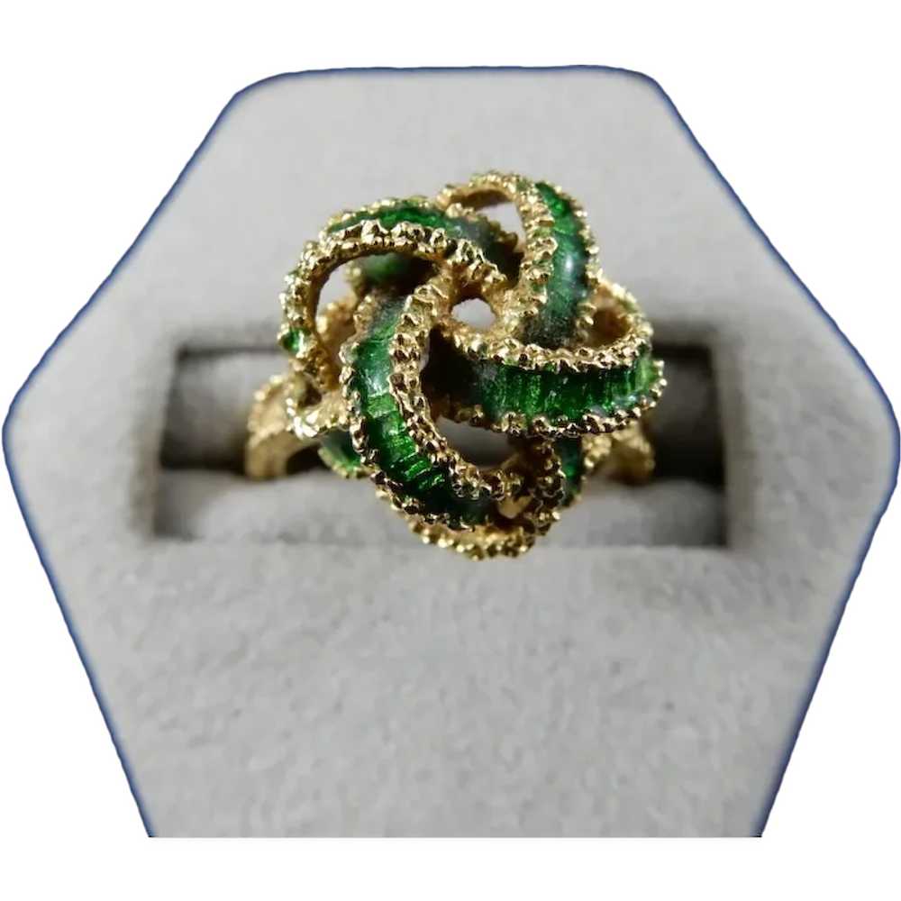 18 Karat Enameled Ring - image 1