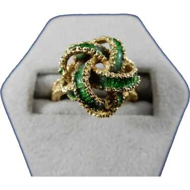 18 Karat Enameled Ring - image 1