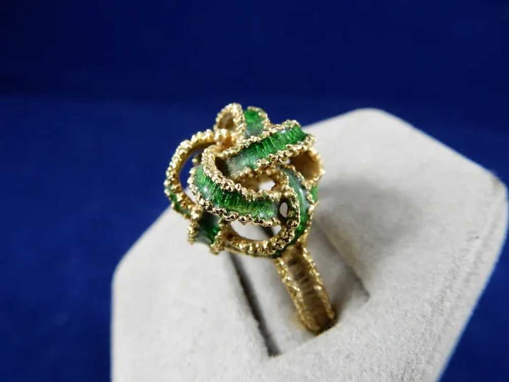 18 Karat Enameled Ring - image 2