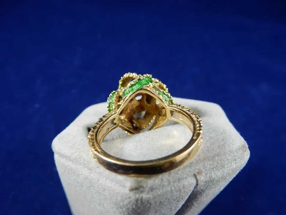 18 Karat Enameled Ring - image 3