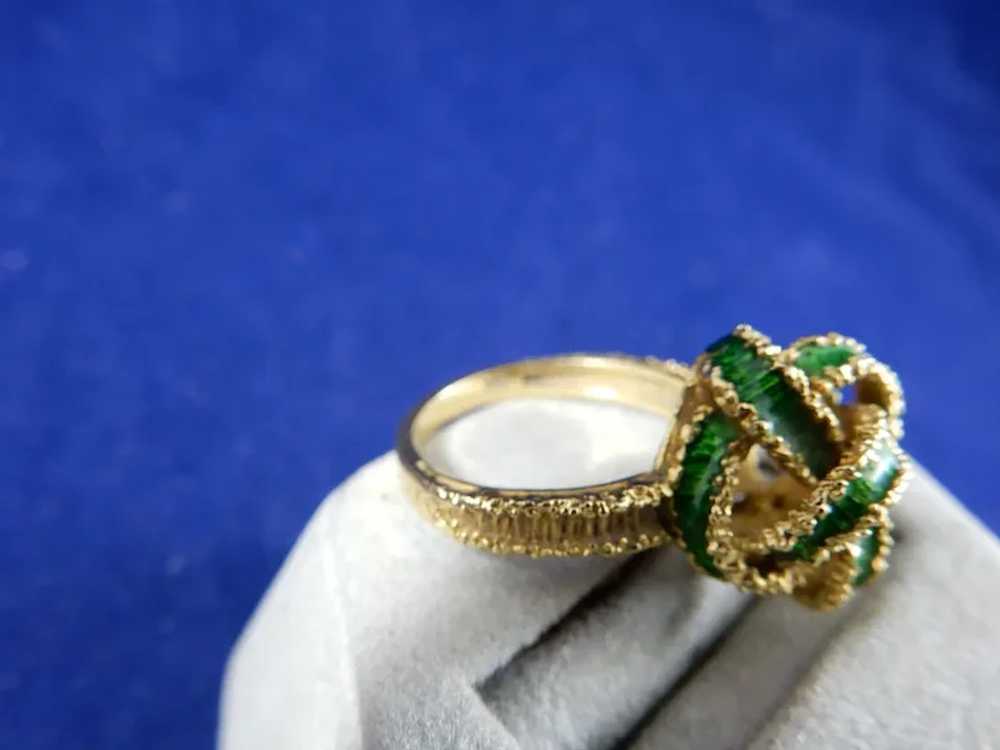 18 Karat Enameled Ring - image 5