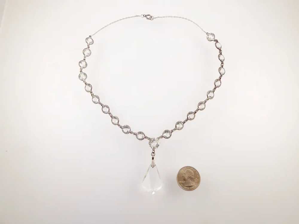 Art Deco Paste and Sterling Necklace - image 2