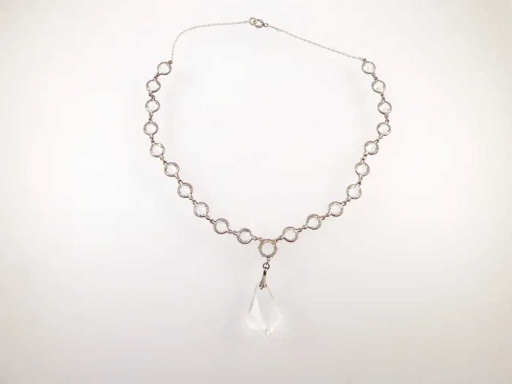 Art Deco Paste and Sterling Necklace - image 3